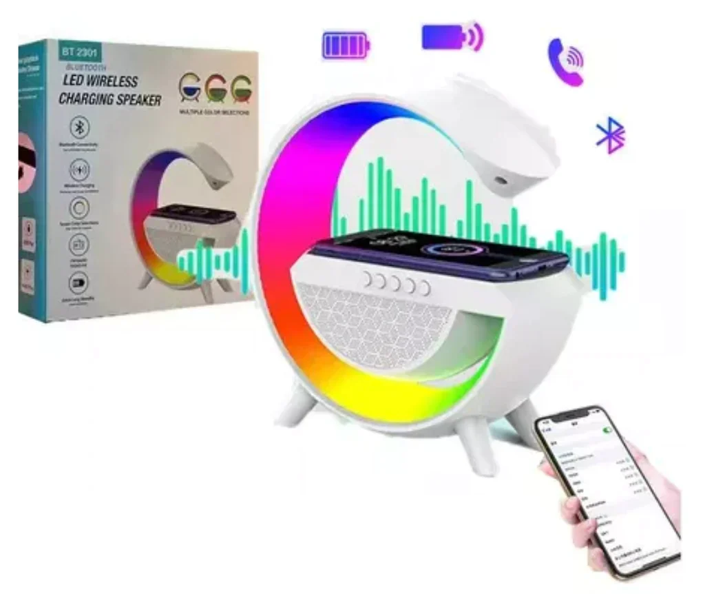 Cargador Inalambrico con Parlante RGB