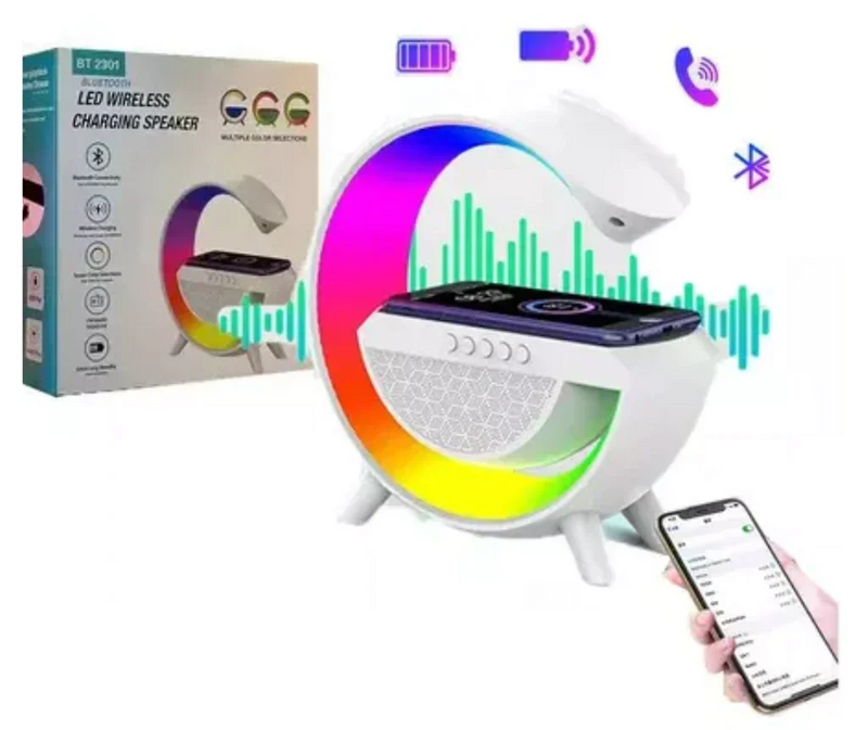 Cargador Inalambrico con Parlante RGB